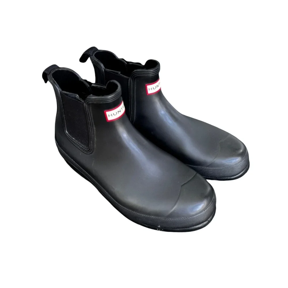 Hunter Original Chelsea Matte Black Waterproof Rain Boot Mens 10 Womens 11.5